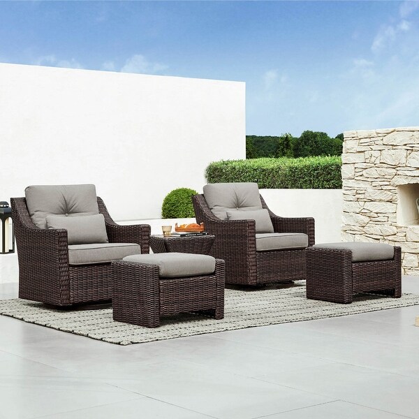 Wicker glider chair set cheap