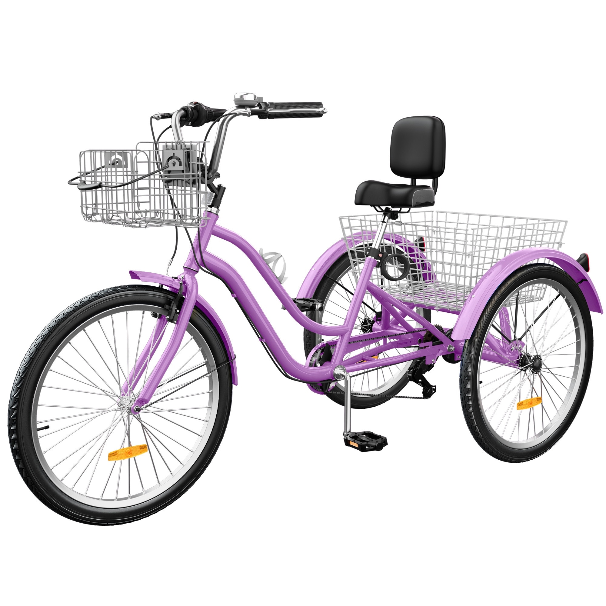 Moasis 24” Adult Tricycle 3-Wheel Bikes 1 Speed Trike Low Step-Through Cruiser Bike - 24