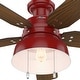 preview thumbnail 5 of 20, Hunter 52" Mill Valley Outdoor Low Profile Ceiling Fan with LED Light Kit and Pull Chain, Damp Rated