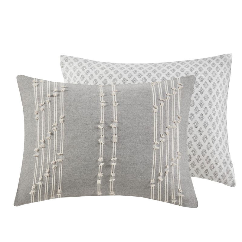 INK+IVY Kara 3 Piece Cotton Jacquard Duvet Cover Set (Insert excluded)