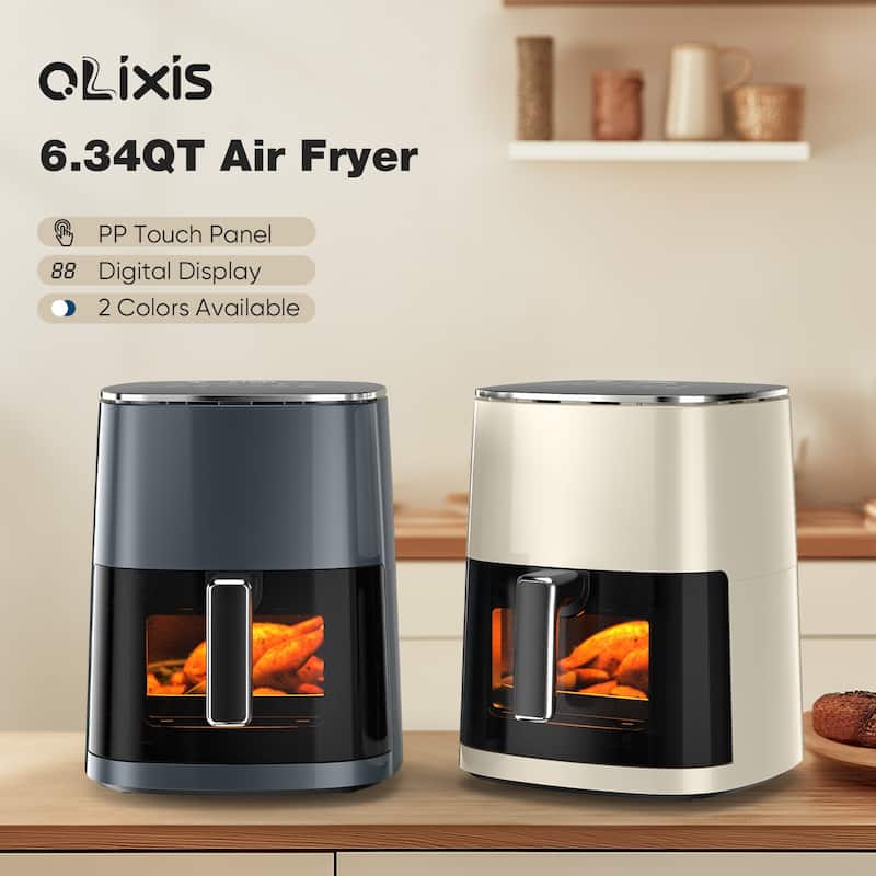 Air Fryer 6 Quart Capacity with Window Square Air Fryer 12-in-1 Air Fry Roast Reheat Dehydrate Bake Steam with 400F
