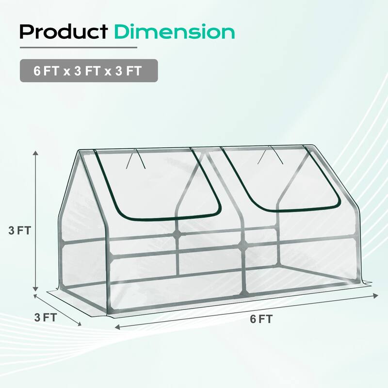 Aoodor Mini Greenhouse with 2 Zipper Doors,