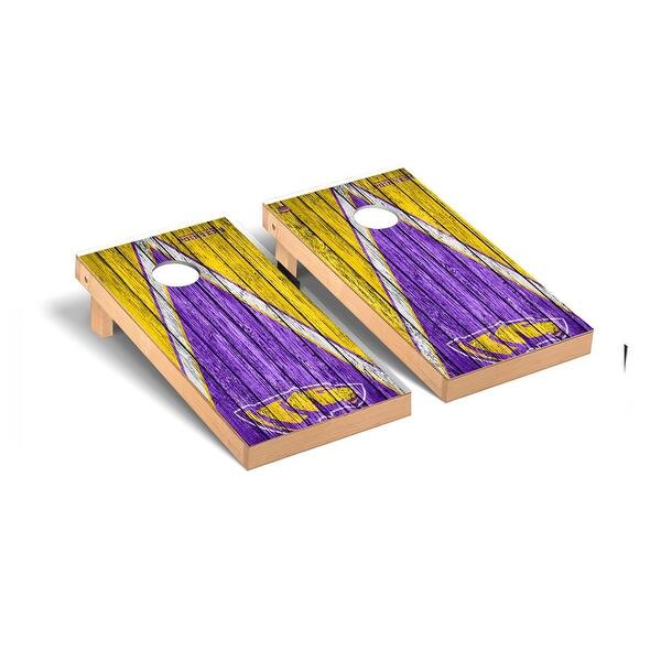 slide 2 of 5, Wisconsin Stevens Point Pointers Weathered Cornhole Board Set