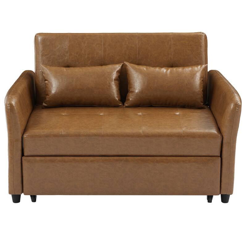 Convertible Sleeper Sofa Bed, 3-in-1 Adjustable Sofa Bed with USB Ports, Upholstered Loveseat Sofa with Armrest