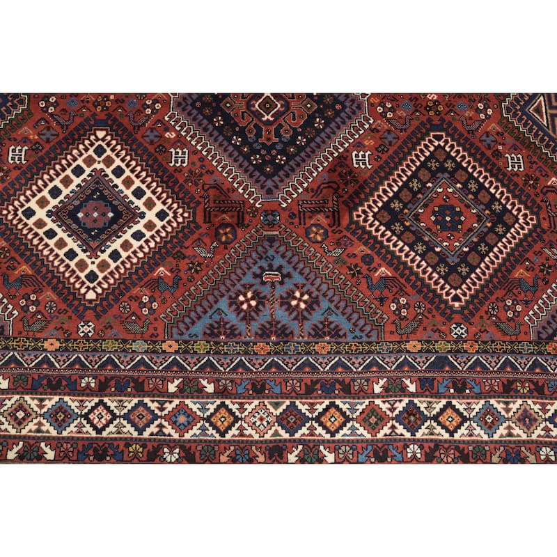 Hand Knotted Oriental 100% Wool Carpet Traditional Tribal Oranges & Rust Yalameh Area Rug - 13' 1'' X 10' 0''