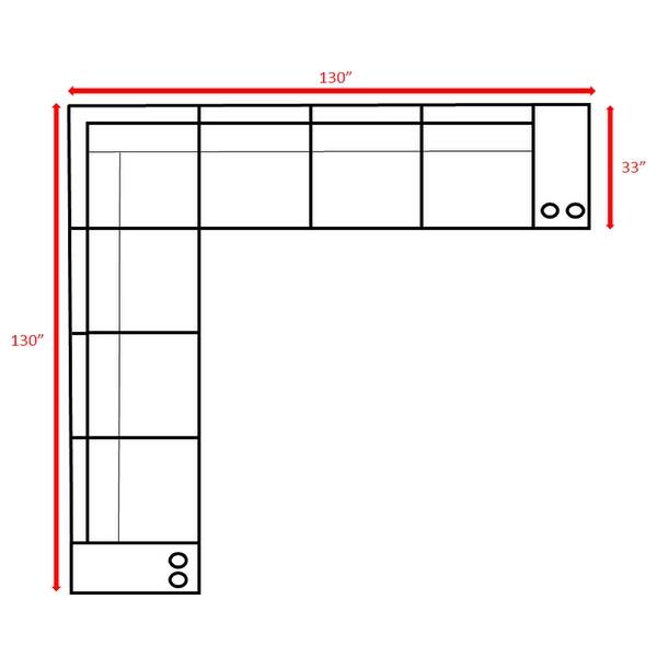 LSI 9 Piece Rattan Sectional Seating Group with Cushions Bed Bath