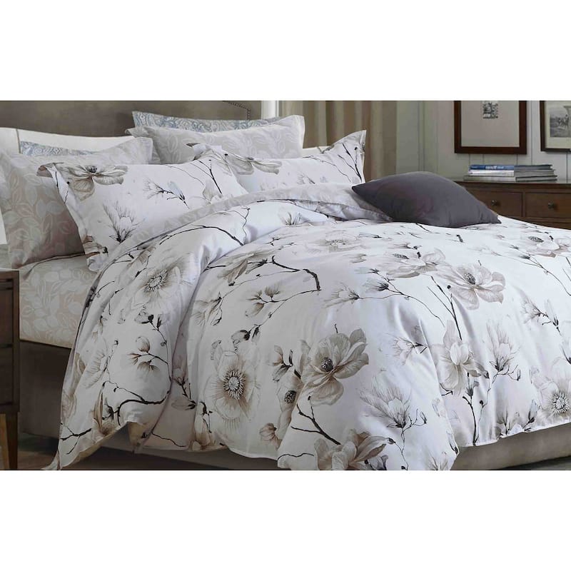 Juan Brown Floral 100% Cotton Comforter Set