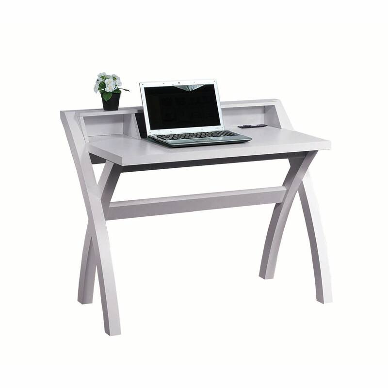 Modern Computer Desk/ Writing Desk with 3 Top Open Shelves,USB Port
