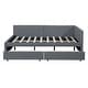 preview thumbnail 5 of 98, L-Shaped Backrest Daybed Upholstered Daybed Frame Classic Wood Slats Design with 2 Storage Drawers or Trundle, Full Size