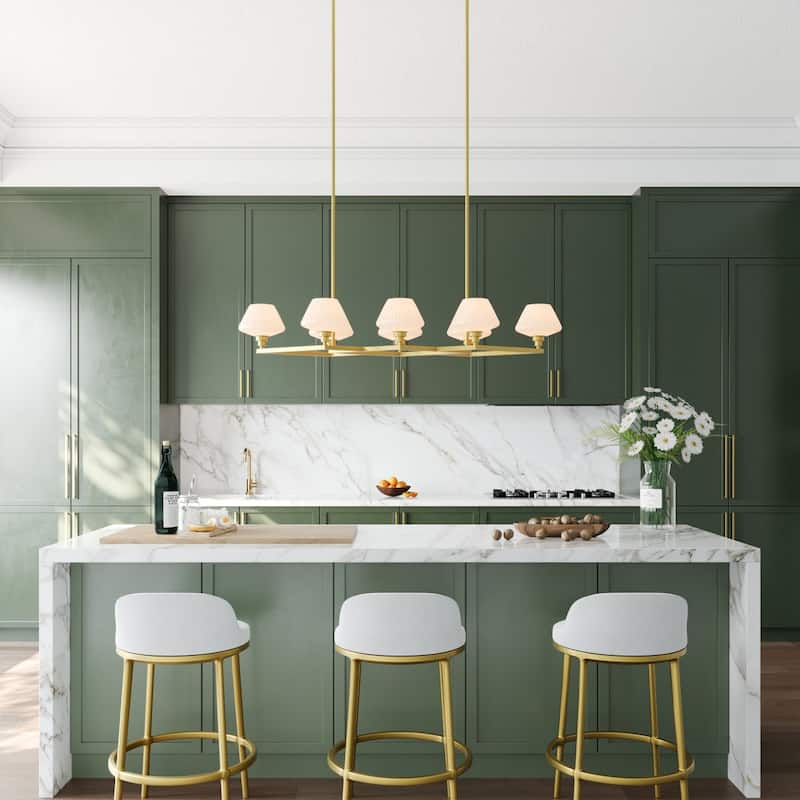 Acroma 8 - Light Steel & Glass Dimmable Chandelier
