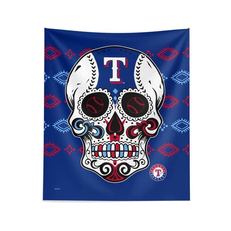 MLB Candy Skull Printed Wall Hanging - 34" x 40" - Texas Rangers