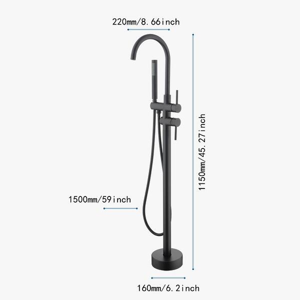 Single Handle Floor Mounted Gooseneck Freestanding Tub Filler Bed