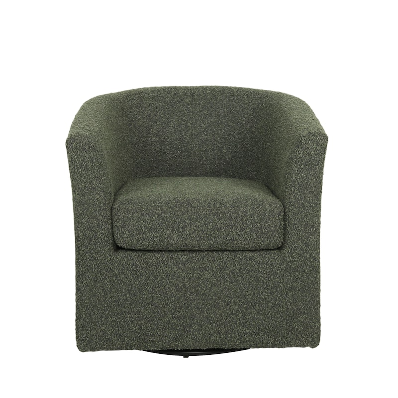 Daymian Swivel Club Chair by Christopher Knight Home - Sage Green + Boucle Fabric