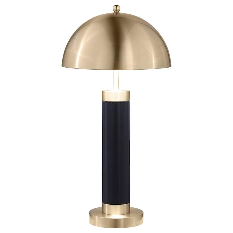 Conroe 28-Inch Dome Shade Pillar Table Lamp Black (Set Of 2)