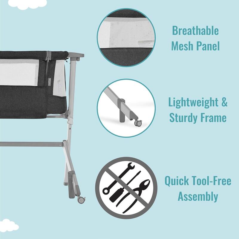 Dream On Me Skylar Bassinet in Grey