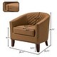 preview thumbnail 82 of 90, Axia Barrel PU Leather Accent Chair with Nailhead Trim
