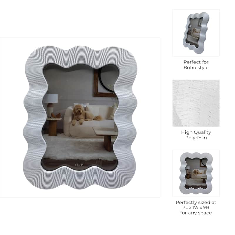 Polyresin Photo Frame Sculpted Wavy Border Textured Edge Design