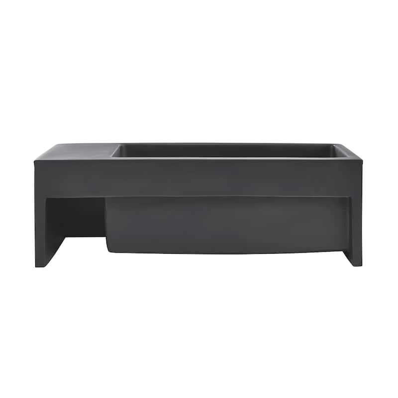 Limoges 24" Rectangle Wall-Mount Bathroom Sink In Matte Black - 11.8" x 23.75" 7.85"