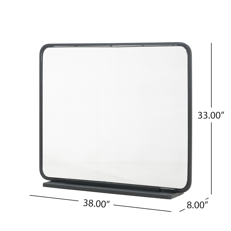 Roomfitters Tahlia 1-Panel Iron Fireplace Screen with Rounded Corners