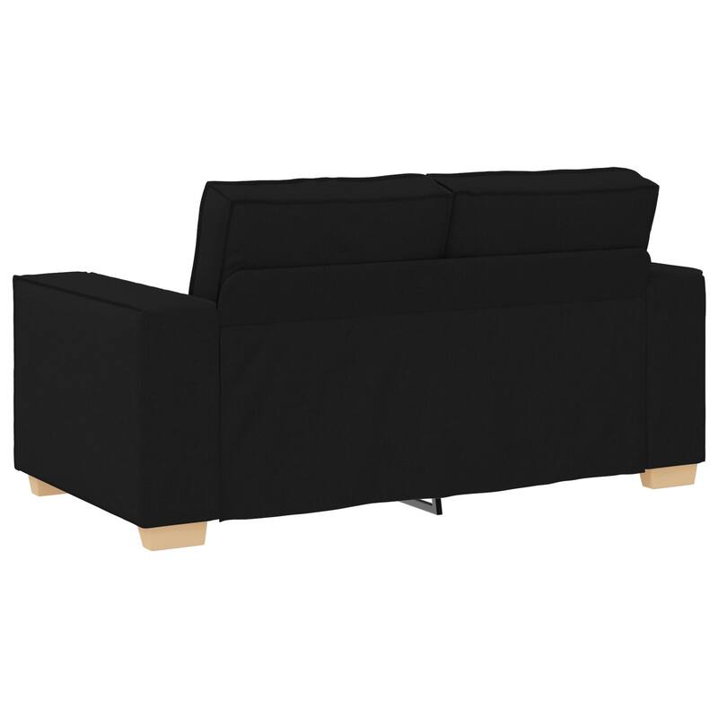 vidaXL 3 Piece Sofa Set with Cushions Black/Dark grey Fabric - 39 x 30.7 x 33.1