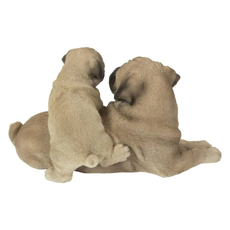 11.25" Baby with Mother Pug Outdoor Garden Statue