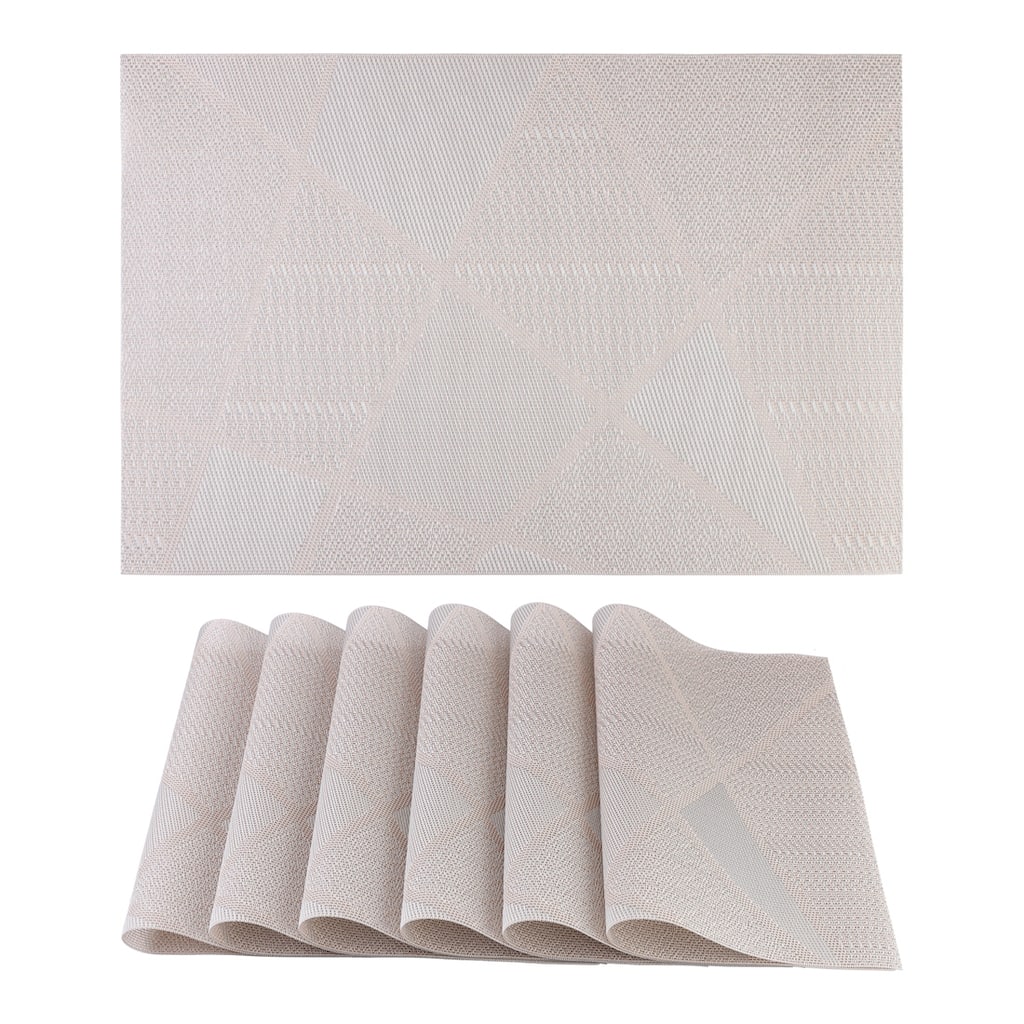 Placemats Set of 6 PVC Design Placemats for Kitchen Dining Table Decor Heat Resistant Table Placemats Wipeable Table Mat