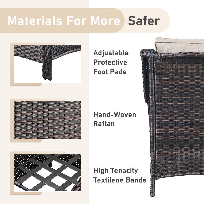 Outdoor Patio Chairs with Sofa Coffee Table