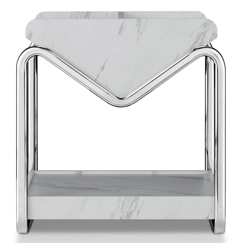 DH BASIC Contemporary 22-inch Metal 3-shelf End Table by Denhour