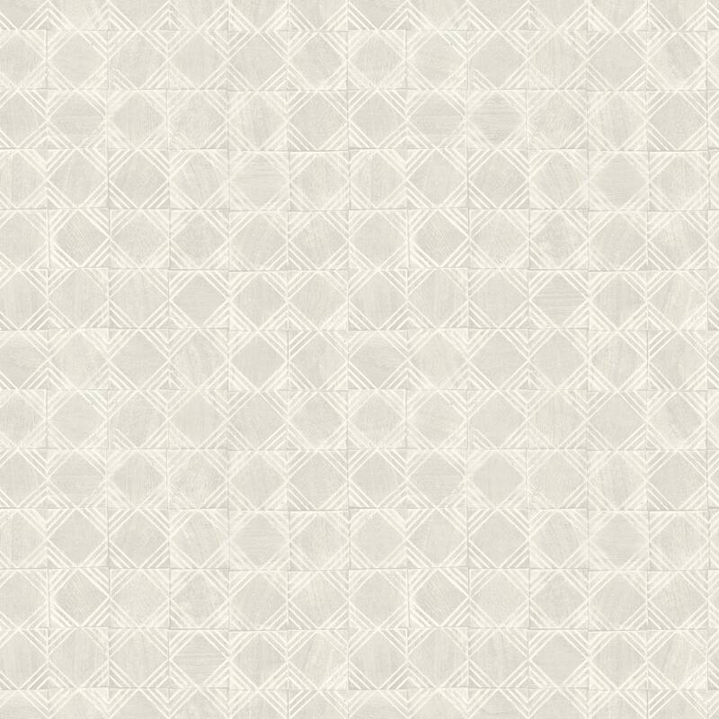 Chesapeake Button Block Light Grey Geometric Wallpaper