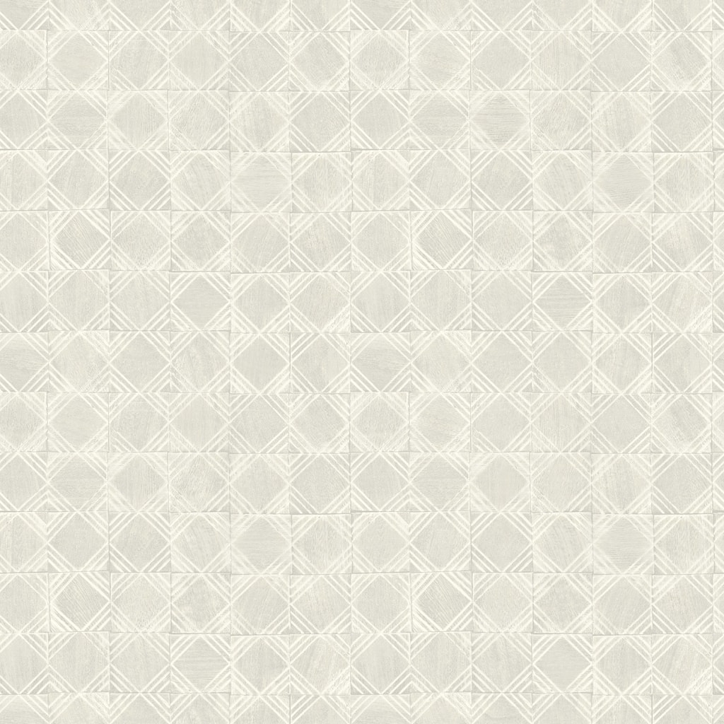 Chesapeake Button Block Light Grey Geometric Wallpaper