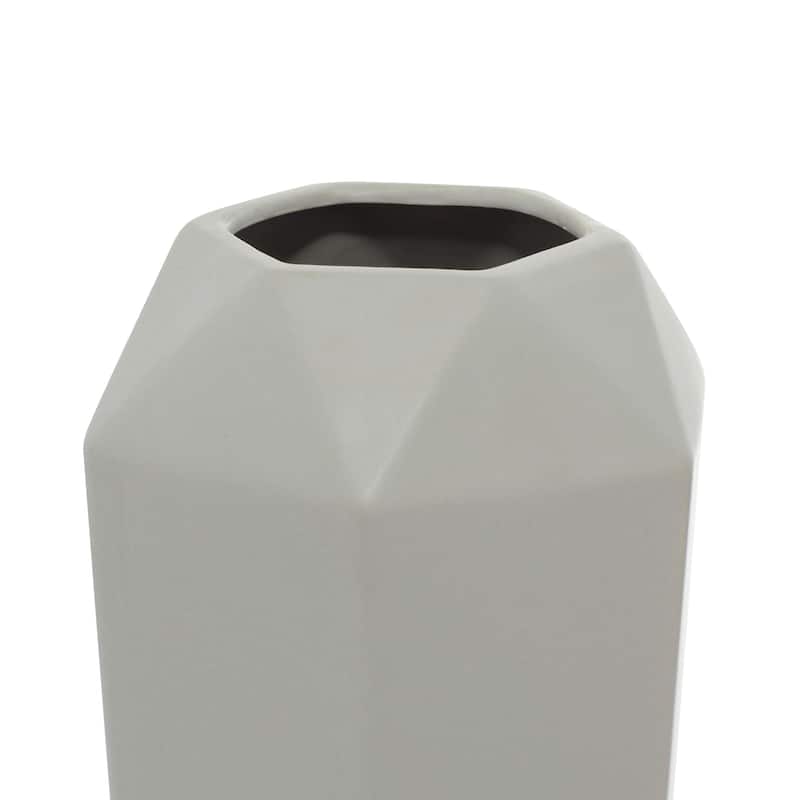 Ceramic Vase - Gray - Roche River Decor - 6"W x 6"L x 14"H