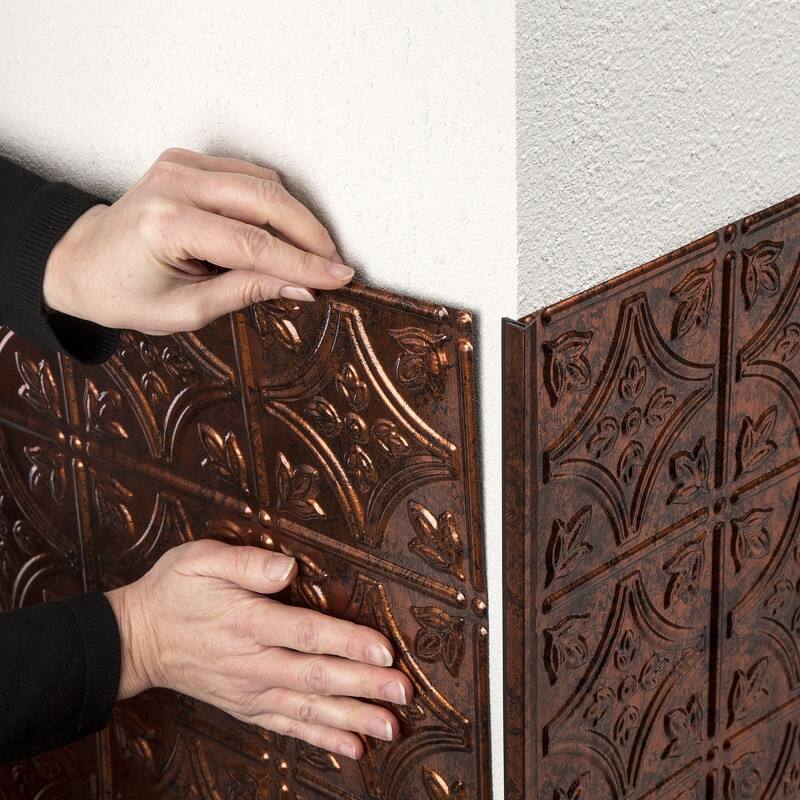 FASÄDE 47 in. Decorative Vinyl Outside Corner Trim Moonstone Copper (5 Pack) - 5 Pack