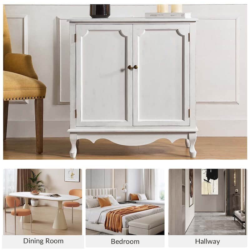 Pallantium 34"Tall-2 Door Farmhouse Style Accent Cabinet by HULALA HOME