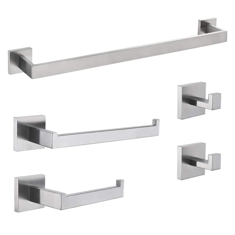 ANZZI 5-Piece Brushed Nickel Bathroom Accessories Set