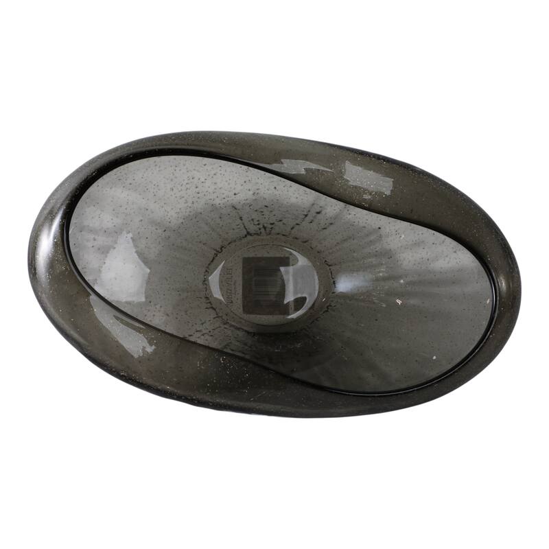 Glass Decorative Bowl Organic Textured Valencia Style - 6" Clear - 15" x 9" x 6"