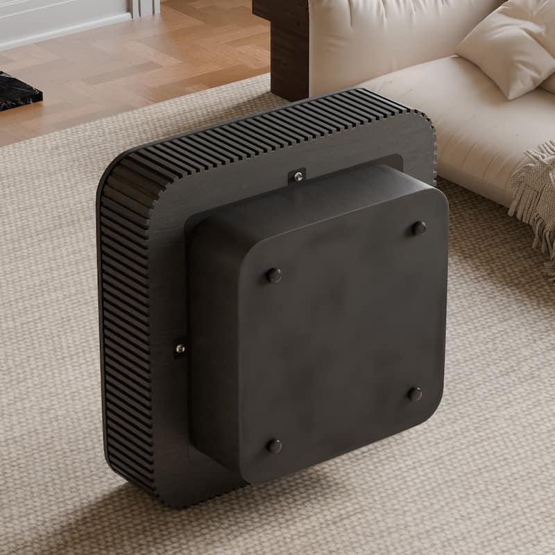 Modern 31.5" Square Coffee Table with Storage Solid Wood Veneered Accent Table for Living Room or Bedroom