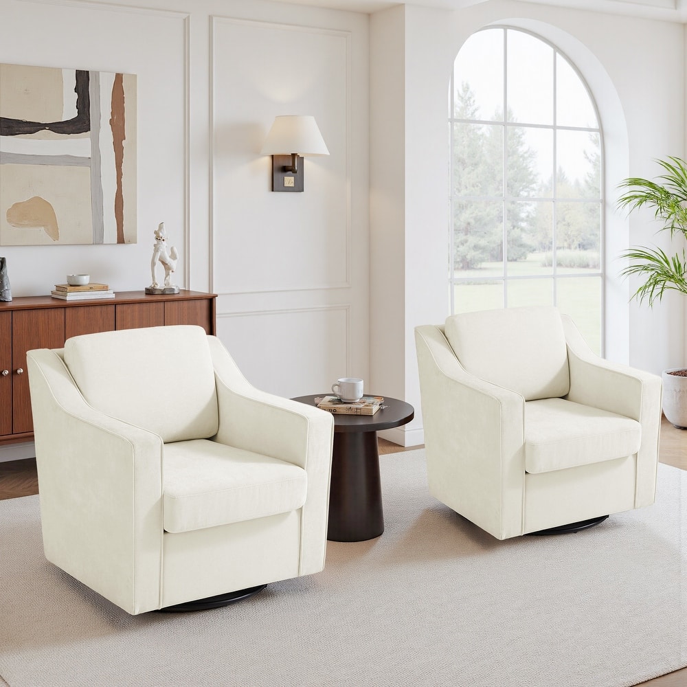 2 Set Modern Swivel Accent Arm Chair for Living Room