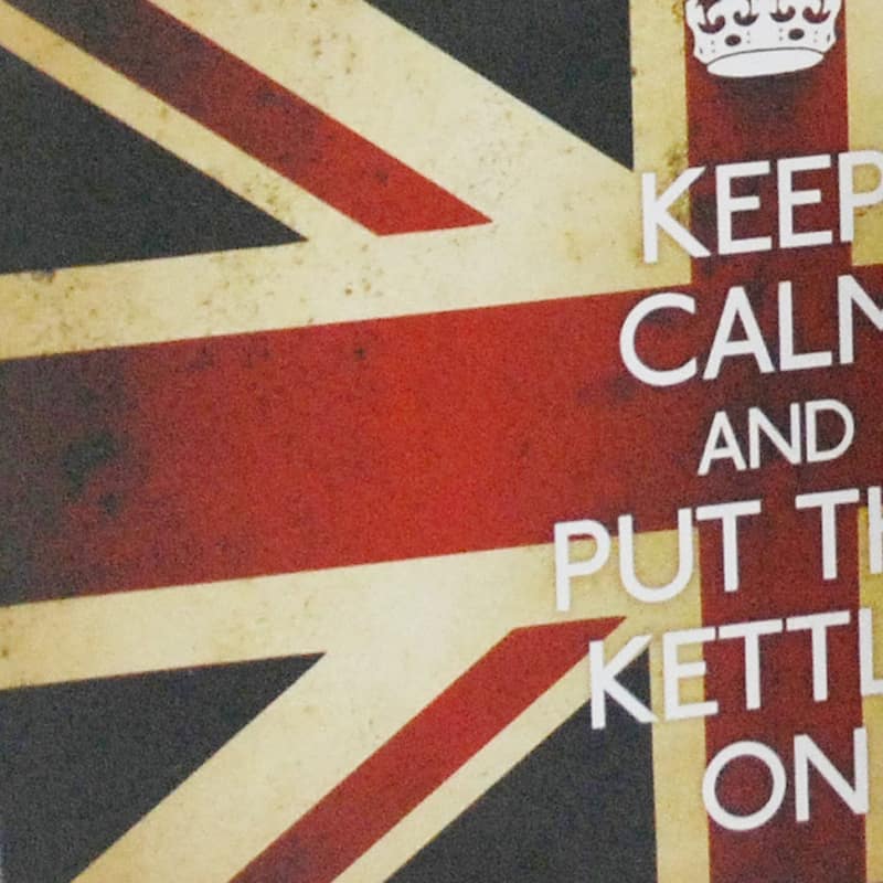 Suitcase with Union Jack Print Canvas Upholstery, Multicolor, Set of 2