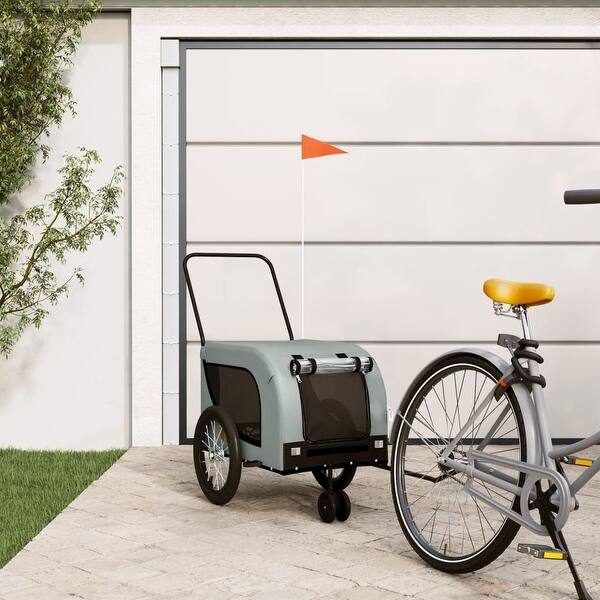 vidaXL Pet Bike Trailer Bicycle Cargo Dog Stroller Oxford Fabric and Iron -  Bed Bath & Beyond - 40737779