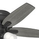 preview thumbnail 7 of 19, Hunter 42" Newsome Flush Mount Ceiling Fan w/ 3-Light LED Light Kit and Pull Chain - Transitional, Casual - Low Profile!