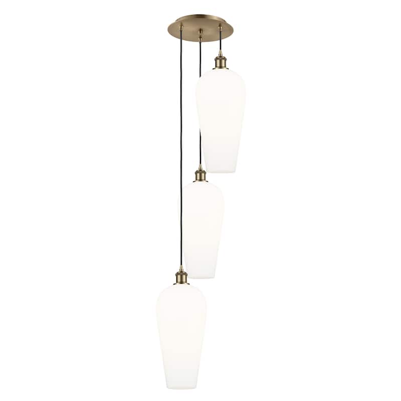 Innovations Lighting Endless Possibilities Ballston - Chelsea - 3 Light 15" Cord Hung Multi Pendant - Antique Brass/White