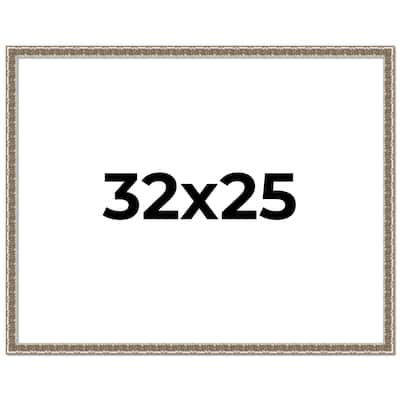 32x25 Frame Silver Versailles Ornate Solid Wood Picture Frame | 1 Inch