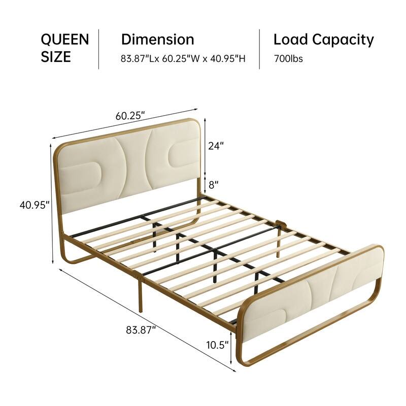 Modern Velvet Platform Bed