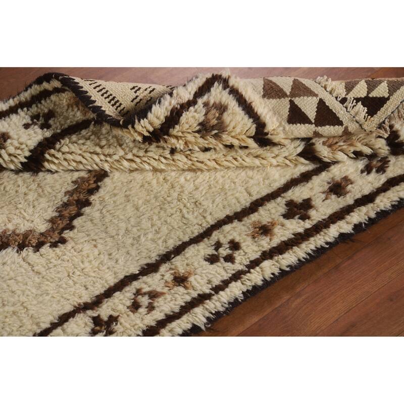 Vegetable Dye Kurdish Plush Runner Rug Handmade Wool Carpet - 3'0"x 10'0"