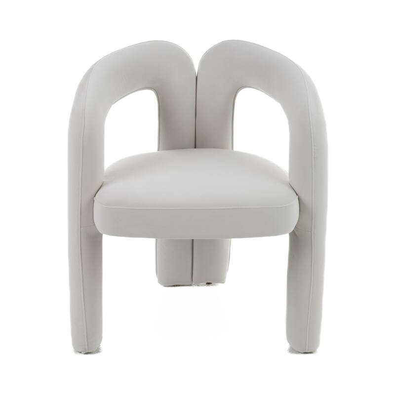 Modrest Ellen Glam White Velvet Dining Chair