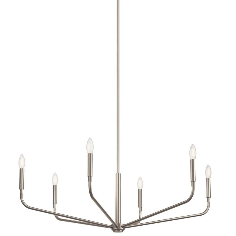 Kichler 52719 Madden 6 Light 38" Wide Taper Candle Style Chandelier - Brushed Nickel