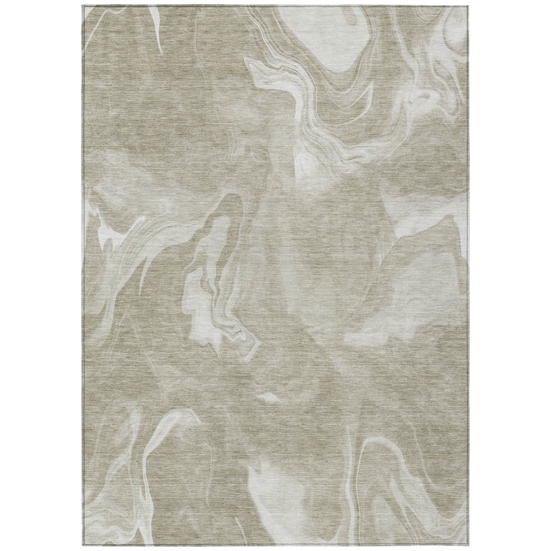 Machine Washable Indoor/ Outdoor Chantille Abstract Motion Rug