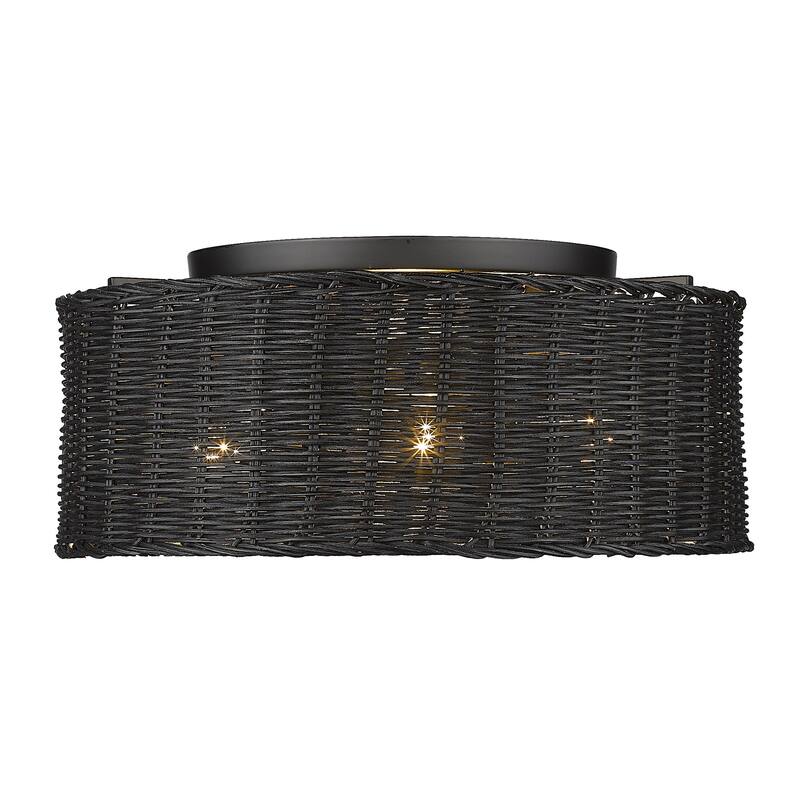 Golden Lighting Erma 3-light Flush Mount in Matte Black - Matte Black