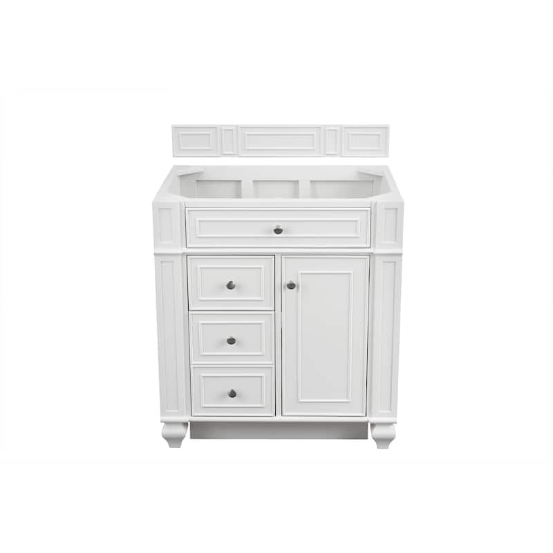 James Martin Vanities Bristol 30" Single Vanity, Bright White - Bright White Cabinet Base Only - No Top