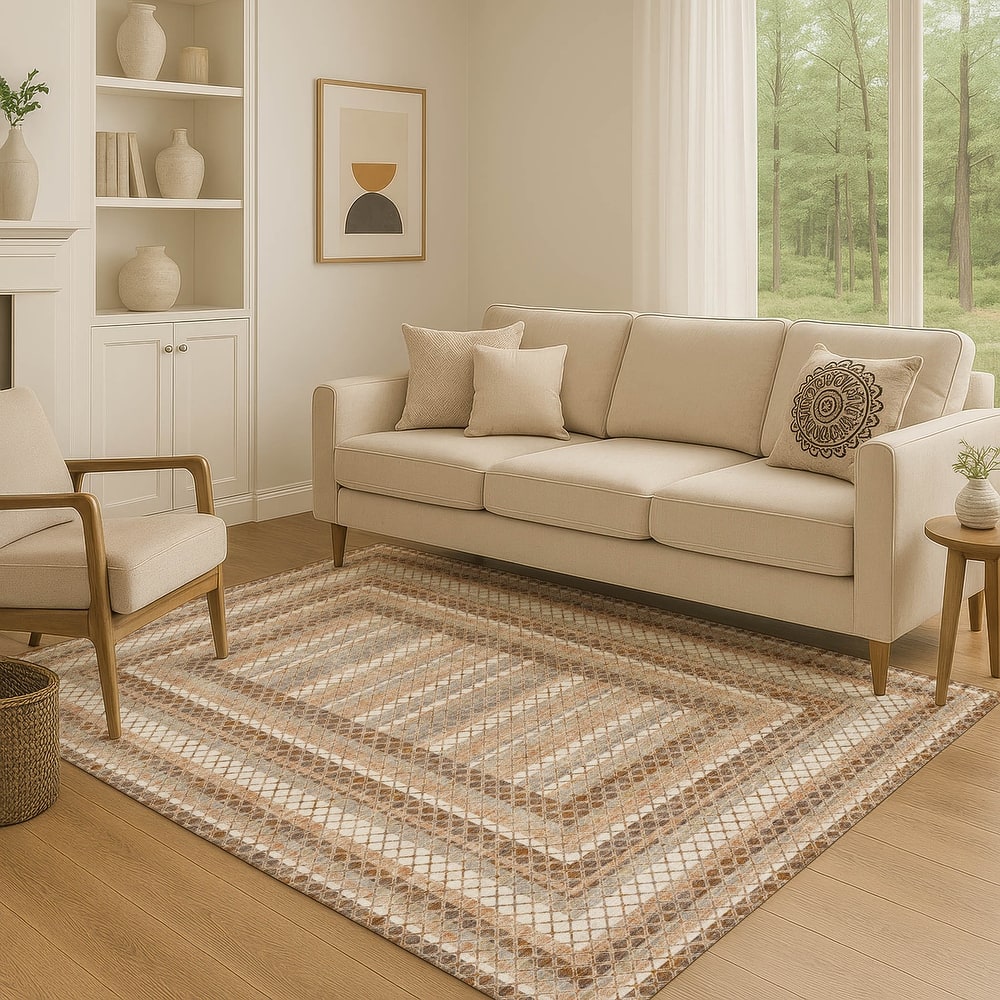 Premium Washable Super Soft Modern Borders Mayfield Rug
